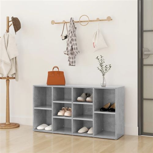 Vidaxl Gris Banc À Chaussures Béton - Image 2