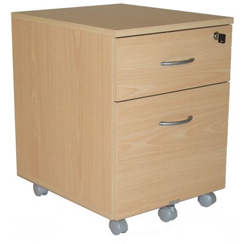 Caisson de Bureau 2 Tiroirs Hêtre