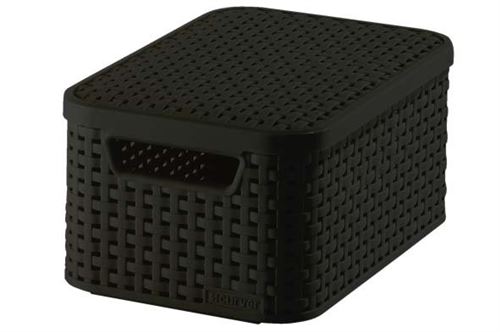 Curver Natural-Style - Basket Small - Anthracite - 29.1x19.8x14.2 - (lot de 3)