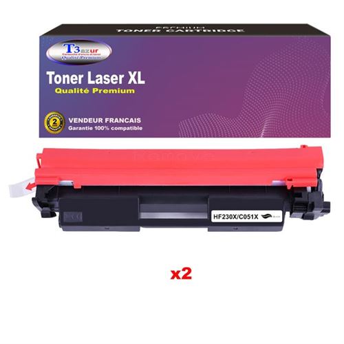 T3AZUR - Lot de 2 Toners Laser compatibles avec HP LaserJet Pro MFP M227, M227fdn, M227fdw, M227sdn remplace CF230X (30X) Noir