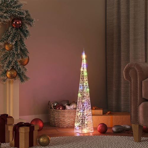 vidaXL Cône lumineux décoratif à LED Acrylique Multicolore 60 cm
