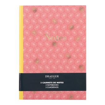 Lot De 3 Carnets A5 Lignés - Rose, Vert - Draeger Paris