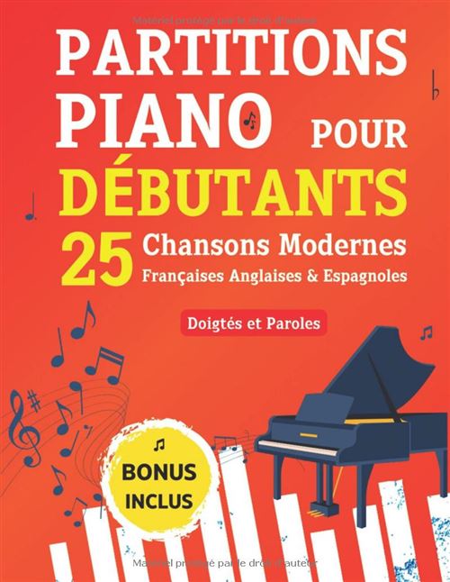Partitions Piano Narratik - Débutants 25 Chansons Modernes Fr/En/Es A4