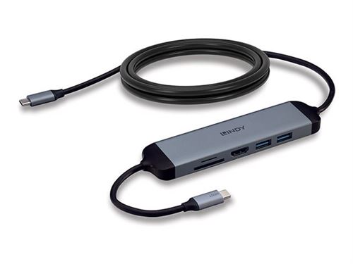 LINDY USB 3.2 Type C Laptop Micro Dock with 1.4m USB PD Charging Cable - Station d'accueil - USB-C 3.2 - HDMI