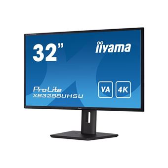 iiyama ProLite XB3288UHSU-B5 - Écran LED - 32" (31.5" visualisable) - 3840 x 2160 4K @ 60 Hz - VA - 300 cd/m² - 3000:1 - 3 ms - 2xHDMI, DisplayPort - haut-parleurs - mat, noir