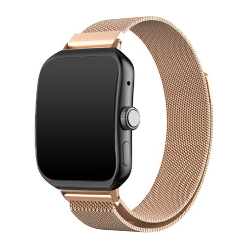 Bracelet pour Oppo Watch 3 Pro Acier Inoxydable Milanais Magnétique Avizar Rose Gold