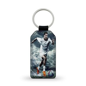 Porte-clé Cristiano Ronaldo Real De Madrid Juventus CR7 Ref 15 Noir En Simili Cuir Coque En Folie