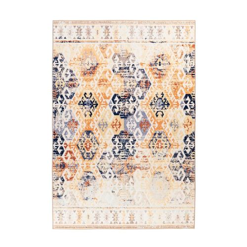 Tapis Tissé Rétro à Poils Courts "Saphira" Beige 80 x 150 cm