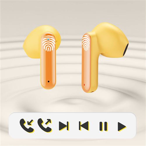 5€98 sur Écouteurs Bluetooth 5.1 Intra-auriculaires avec Design Kawaii et  Batterie Longue Durée XO Jaune - Ecouteurs - Achat & prix