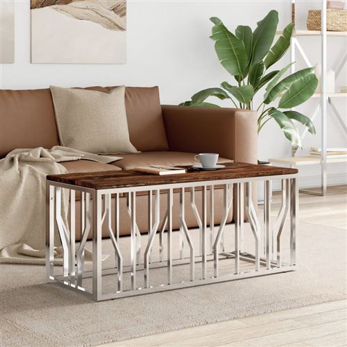 Vidaxl Table Basse Bois De Récupération/Acier - Image 2