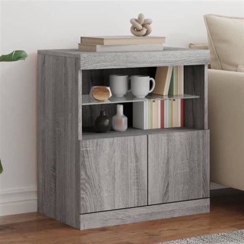 Vidaxl Gris Buffet Avec Led Sonoma - Image 3