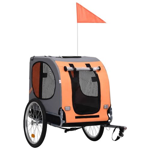 Comparer les prix de vidaXL Remorque de vélo pour chiens Orange et gris