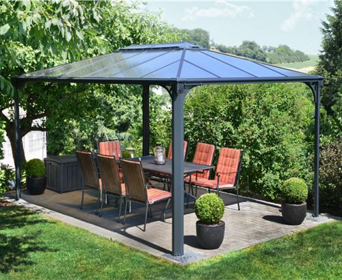 Gazébo tonnelle 12.7m² gris anthracite Palram 702564