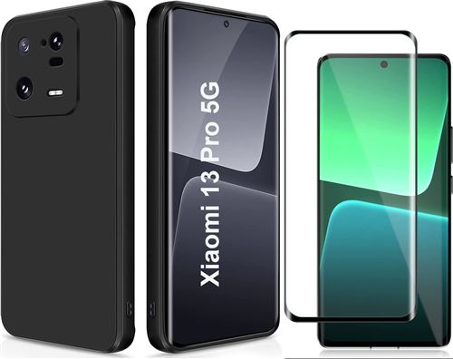 Coque Silicone Noir + Verre Trempe Pour Xiaomi 13 Pro Little Boutik©