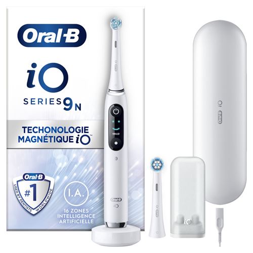Oral-B Io 9N - Avec Etui De Voyage Et Porte Brossette - Blanche - Brosse À Dents Électrique