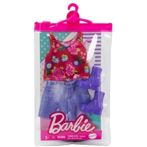 Barbie Fashion Pack - HBV33 - Ensemble haut sans manches + short jean + bracelet + bottes bleu