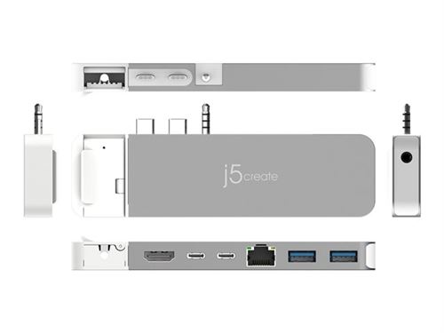 j5create JCD395 - Station d'accueil - USB4 x 2 - HDMI, USB4 - GigE - pour Apple MacBook Air (Mi-2022); MacBook Pro (14.2 , 16.2 )