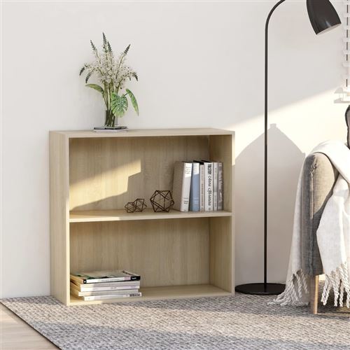 VIDAXL - Bibliothèque - 80x30x76,5 cm - Chêne Sonoma - Image 2