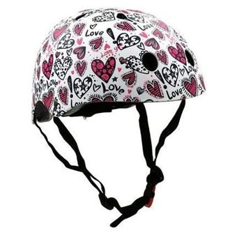 Casque de vélo - blanc coeur rose - 1