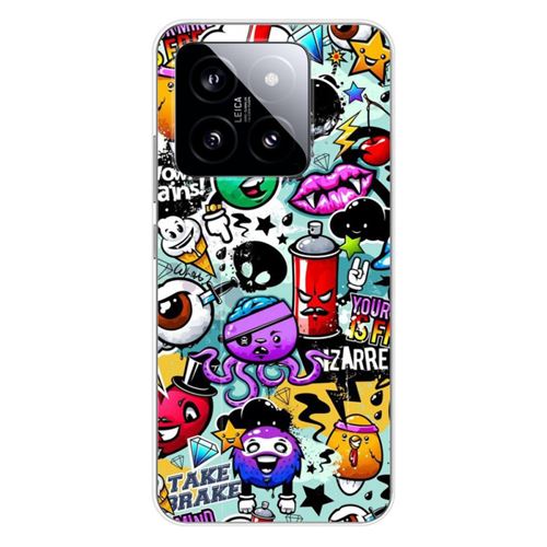 Coque en silicone imprimée compatible Xiaomi 14 Pro Graffiti 2