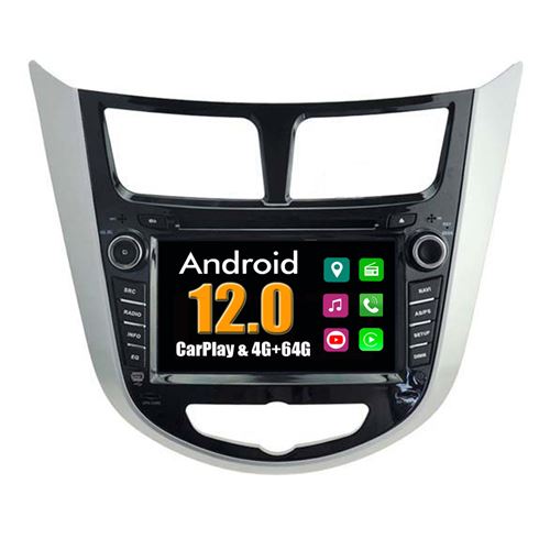 Autoradio CarPlay Multimédia RoverOne Android 4Go RAM 64Go ROM GPS pour Hyundia Verna Solaris Accent I25 2010-2014