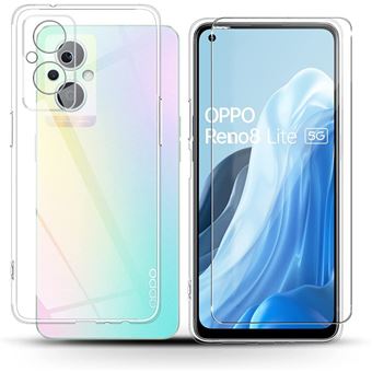 Coque Silicone Transparente + Protection Écran Pour Oppo Reno 8 5G - Pack Accessoires Little Boutik | Neuf