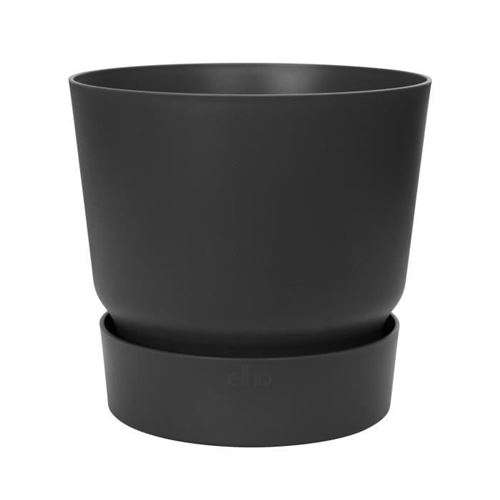 Non Communiqué Noir Elho Pot De Fleurs Rond Greenville 25 - Extérieur - Ø 24,48 X H 23,31 Cm - Vivre