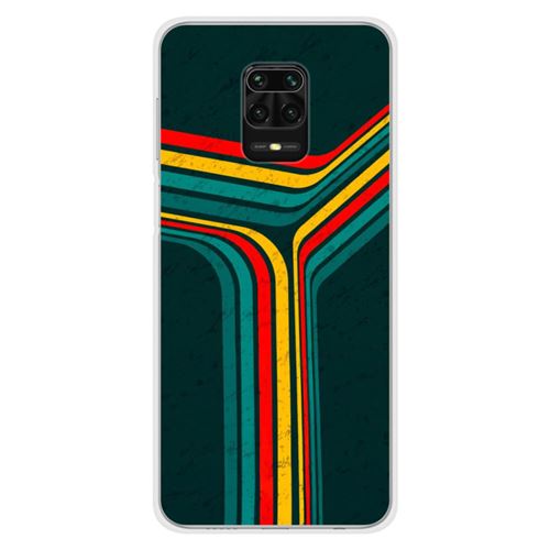 Coque en silicone imprimée compatible Xiaomi Redmi Note 9 Pro Retro lines