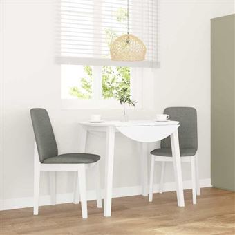 Lot de 2 chaise Vidaxl interieur non empilable non pliable H. 86.5 cm en bois massif blanc - 1