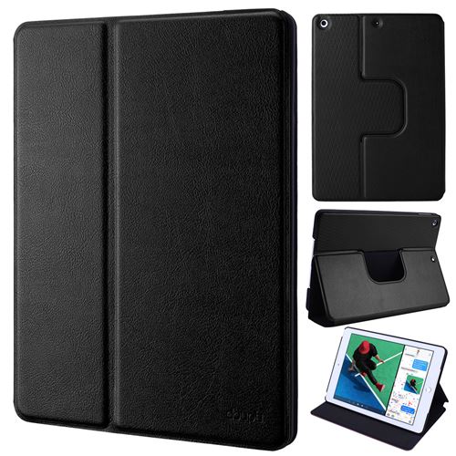 doupi Deluxe FlipCover pour iPad 2017 / 2018, Smart Coque de Protection avec Fonction Sleep / Wake Up Protecteur Housse Supporter, noir