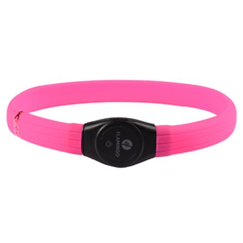 Collier Jumbo de 35 à 64 cm. visio light LED. couleur rose - Flamingo Pet Products - FL-519766