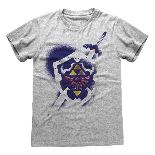Men The Legend of Zelda Hylian bouclier gris T-shirt: Petit