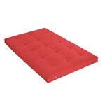 Matelas Futon Coton + Fibres Rouge 140x190