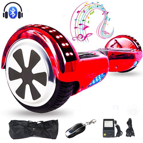 6.5 Inch Hoverboard, 6.5 Inch LED elektrische scooter, elektrische scooter E-Balance, E-Skateboard, elektrische scooter Bluetooth-chroom rood