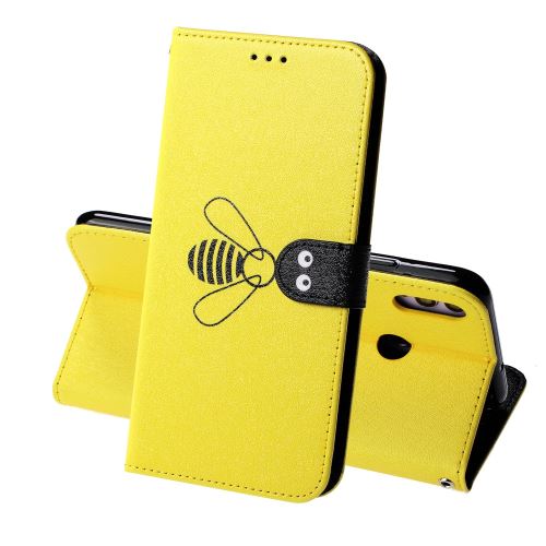 Etui en PU abeille soie jaune pour votre Huawei Honor 8X/Honor View 10 Lite