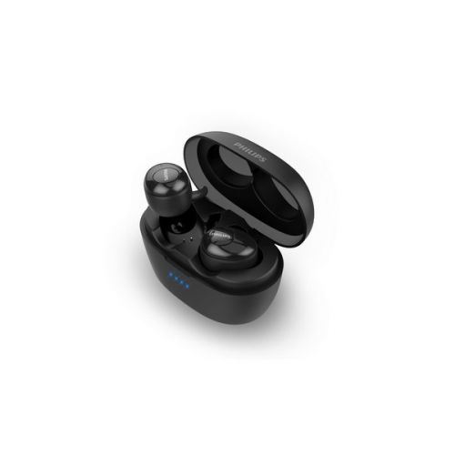 Philips UpBeat SHB2505BK - Werkelijk draadloze koptelefoon met micro - inwendig - Bluetooth - ruisisolatie - zwart