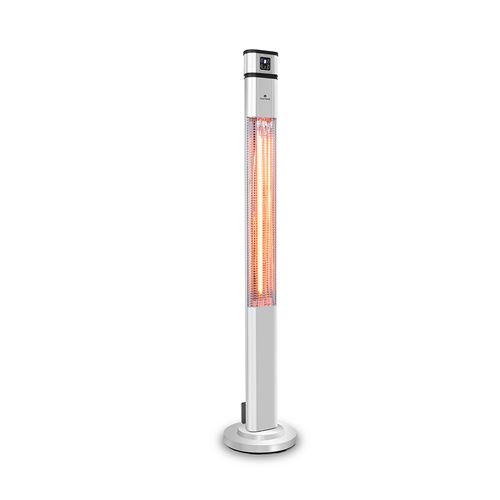 Parasol chauffant Heat Guru Plus - Radiateur infrarouge ext&eacute;rieur avec t&eacute;l&eacute;commande - 2000W - argent