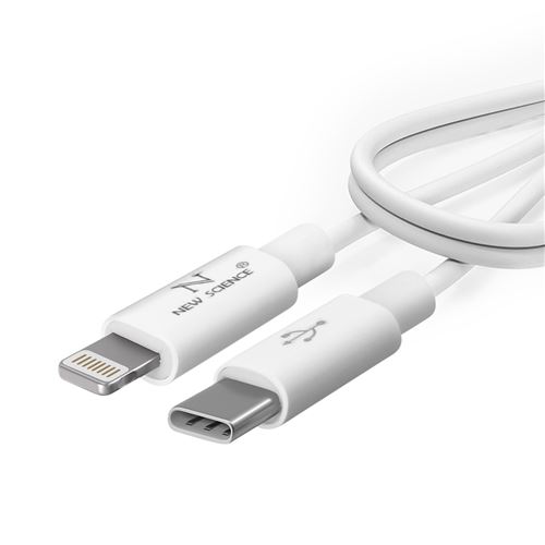 le USB Type C vers Lightning Power Delivery 20W Charge et Sycnhro 1m Blanc