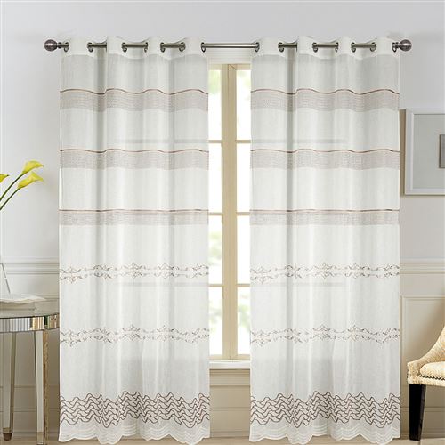 Paire de voilage Aneth - Beige - Dimensions : 140x240cm