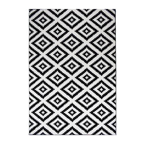 TAVLA Tapis de salon moderne - 120 x 160 cm - 100% polypropylene frisée - Noir