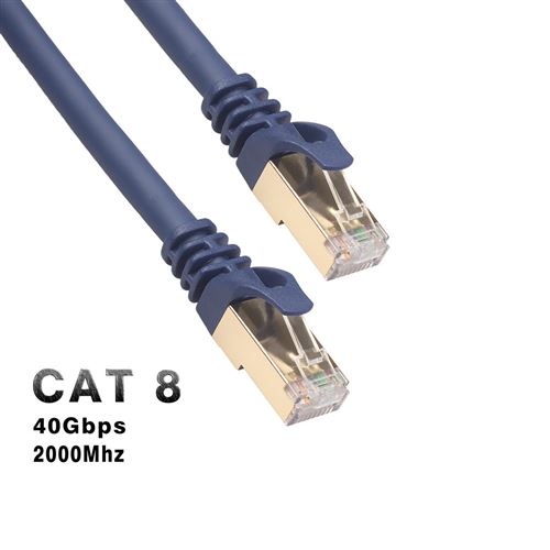 Câble Ethernet Cat 8 Haute vitesse 40Gbps 2000Mhz 10M
