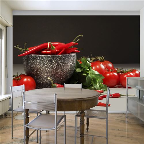 Papier peint Tomates et piments rouges-Taille L 300 x H 231 cm