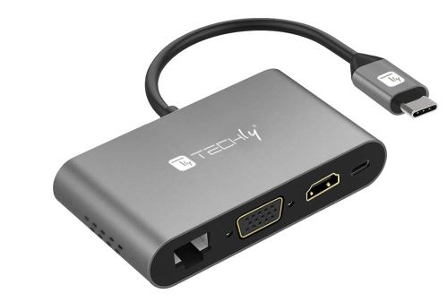 Techly 106169 Adaptateur USB-CTM Multiport Gris