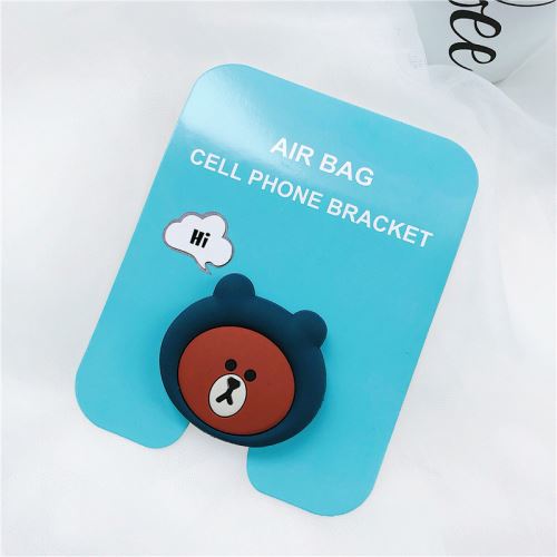 Support de téléphone mignon de bande dessinée universelle Ours bleu en silicone