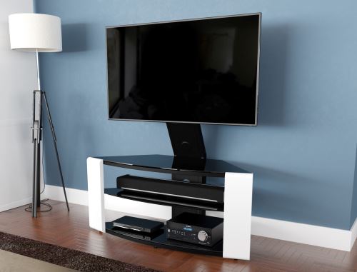 Meuble avec support TV intégré - AVF COMO - L 1081 cm Blanc brilliant -  Pour écrans de 32 jusqu'à 65 - Meubles TV