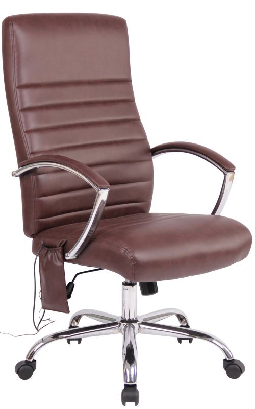 Chaise de Bureau Valais en Similicuir avec Fonction de Massage - Couleur Bordeaux