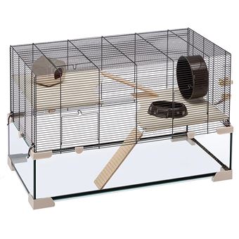 Ferplast Cage pour Hamsters et Souris KARAT 80 Petits Rongeurs, Deux étages  avec Accessoires, en Verre et Métal - Habitats et Accessoires pour petits  animaux à la Fnac