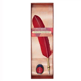 Plume d'écrivain et encre - Rouge - Aladine