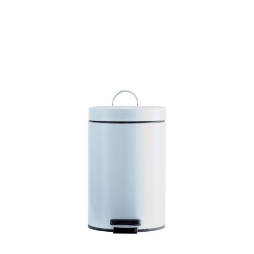 POUBELLE DE SALLE DE BAIN 5 LITRES EPOXY BLANCHE - MEDIAL - Blanc - 3 Kg - Acier poudré époxy