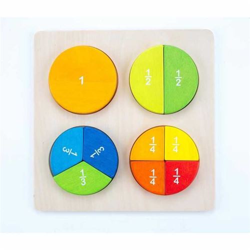 Jeu éducatif en bois camemberts à fractions